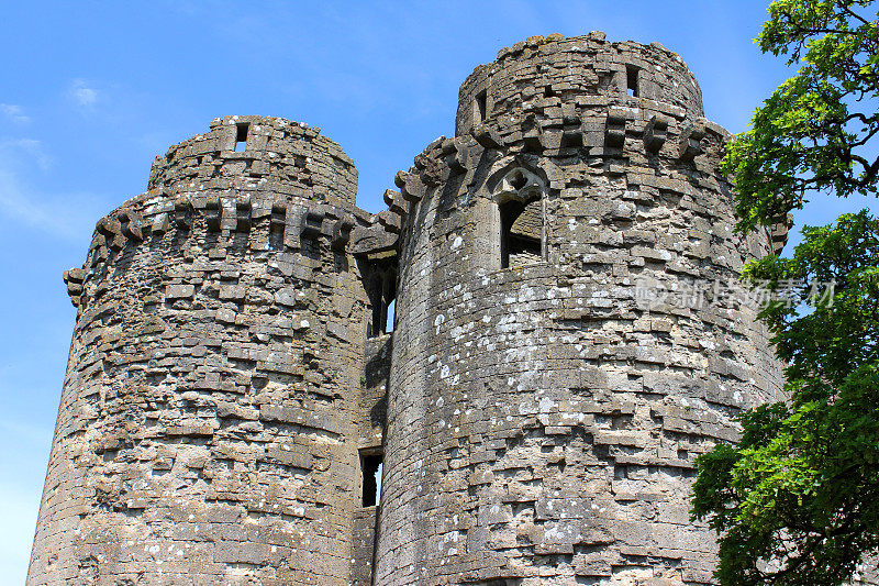 图片Nunney城堡废墟，靠近Frome, Somerset, England, UK